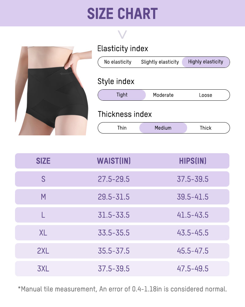 High-Waist Cross Compression Shaping Panties (6 Pack)