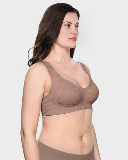 ️Women's Ribbed Push Up Adjustable Wireless Bra