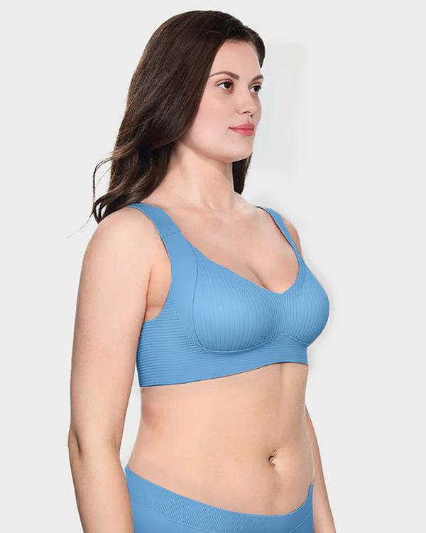 ️Women's Ribbed Push Up Adjustable Wireless Bra