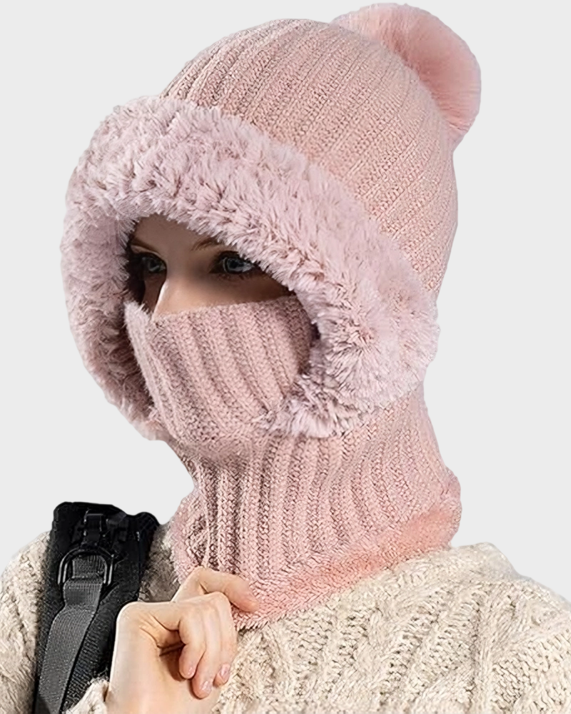 Thick Warm Knit Beanie with Pom Pom for Winter