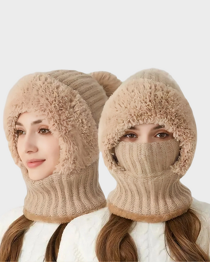 Thick Warm Knit Beanie with Pom Pom for Winter