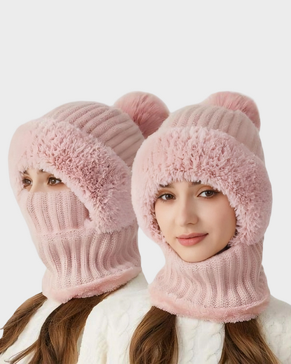 Thick Warm Knit Beanie with Pom Pom for Winter