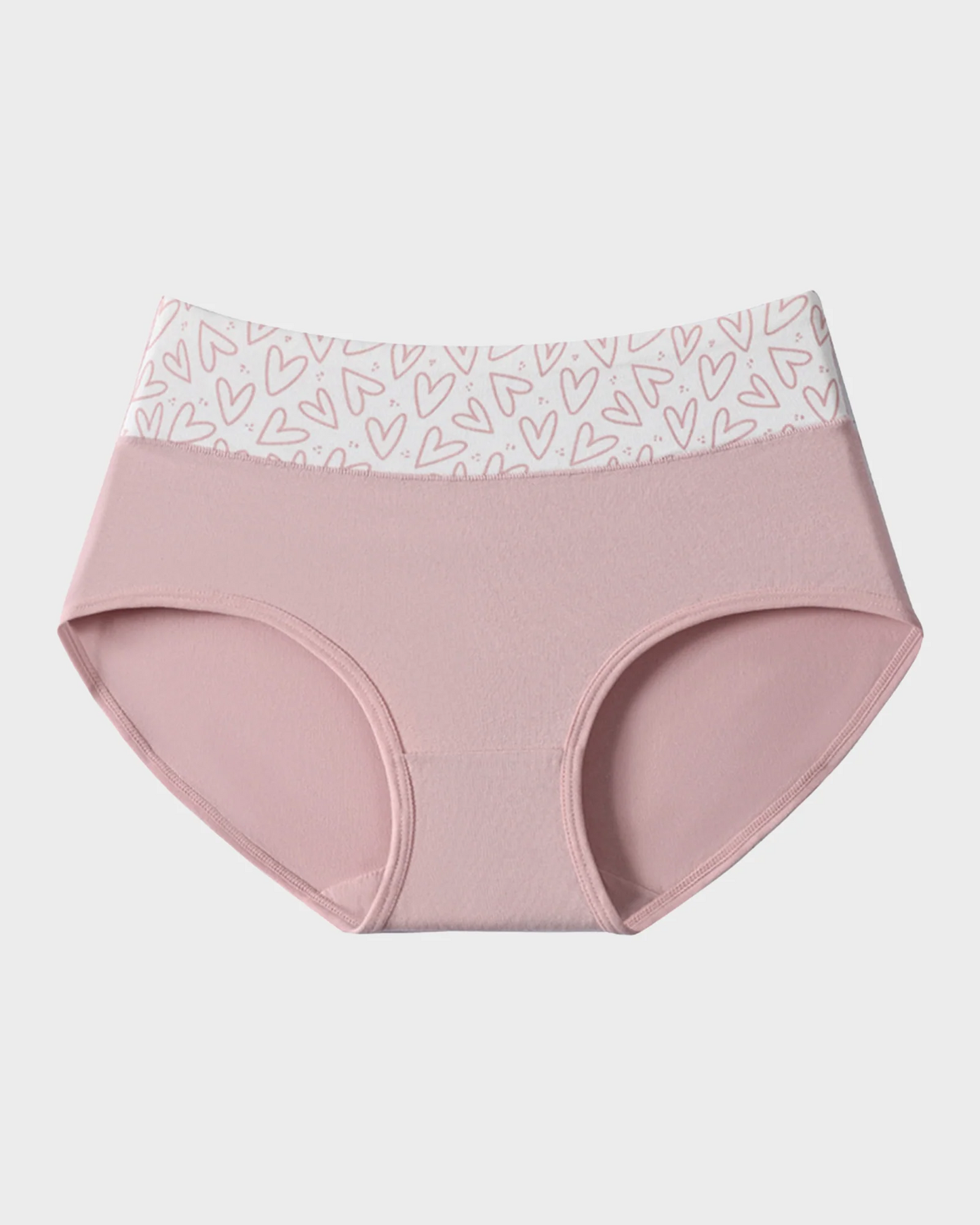 Soft Cotton Heart Print High-Waist Panties (6 Pack)