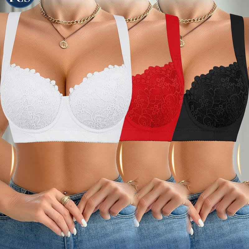 3-Piece  Women's Sexy Lace Bra