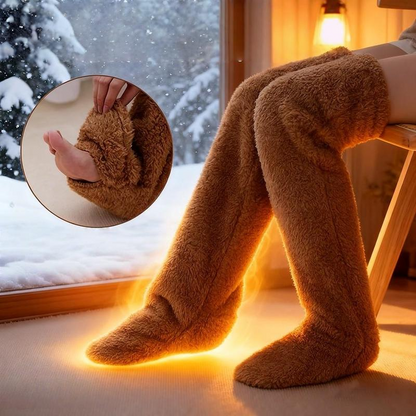 High Fuzzy Long Socks Winter Warm Cold Leg Knee Joint