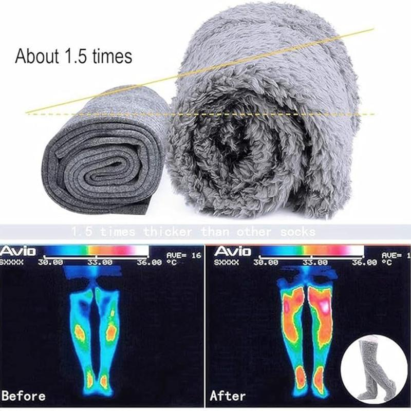 High Fuzzy Long Socks Winter Warm Cold Leg Knee Joint