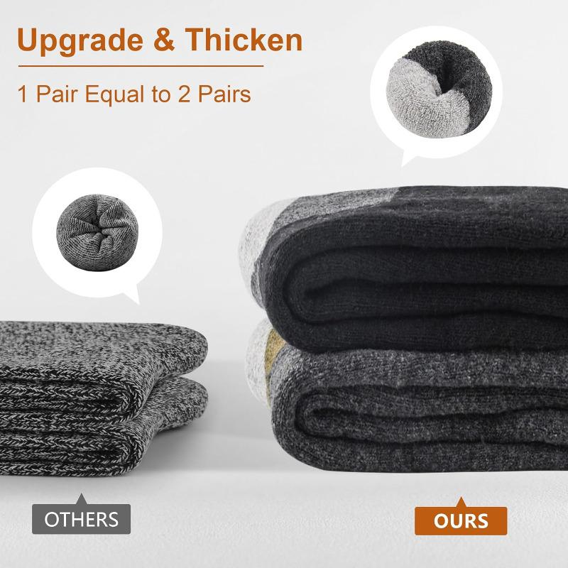 Warm Breathable Merino Wool Hiking Socks