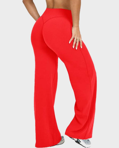 High-Waisted Elastic Wide-Leg Lounge Yoga Pants