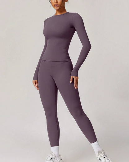 Women's Patchwork Two Piece Yoga Set High Stretch Activewear