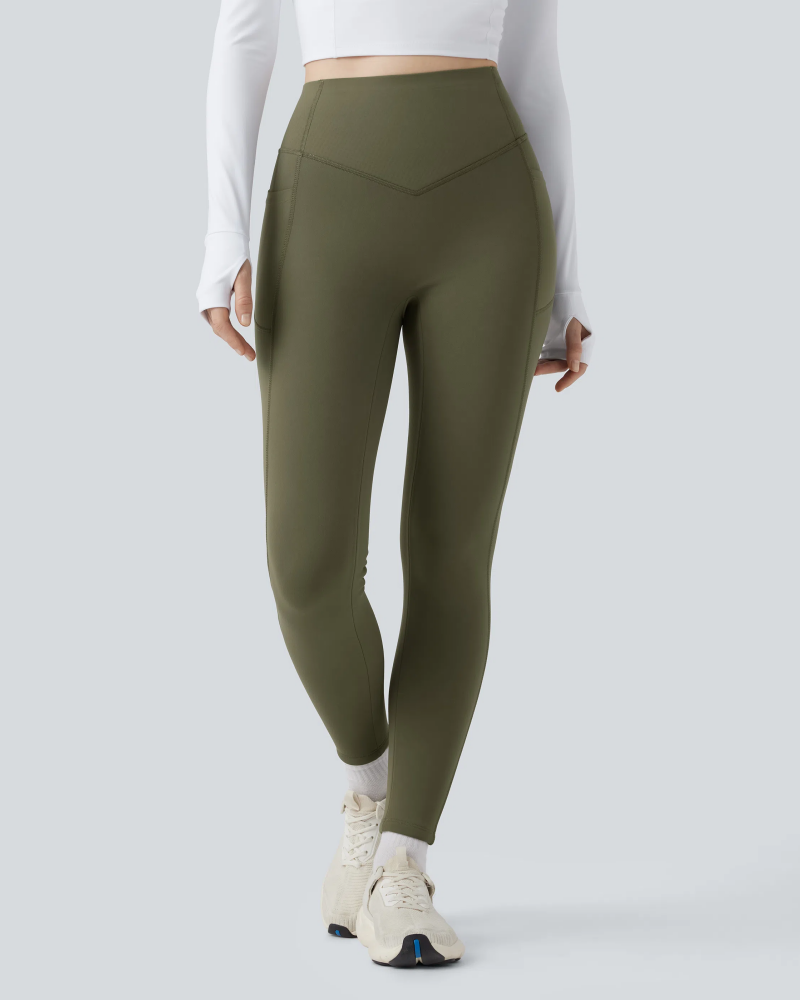 Thermal Tummy Control Yoga Leggings with Pockets