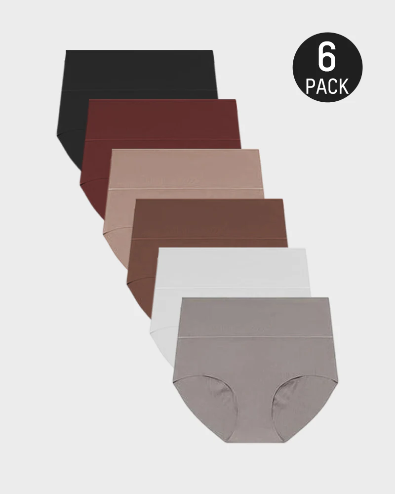 Seamless High-Waist No Show Comfort Panties (6 Pack)