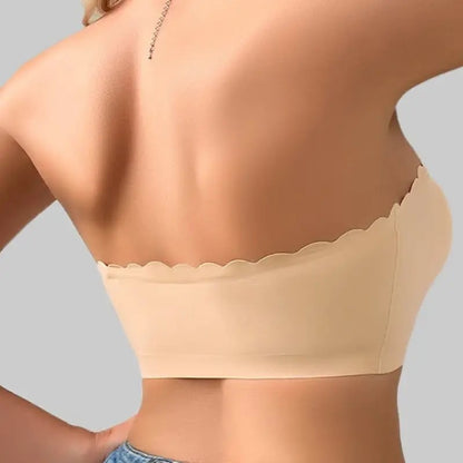 Seamless Front Closure Strapless Bandeau Bra