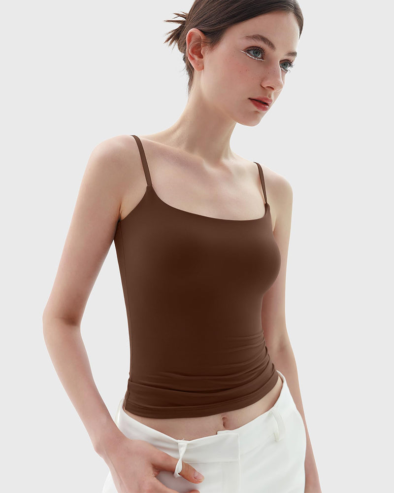 Minimalist Slim Tank Top – Square Neck & Adjustable Straps