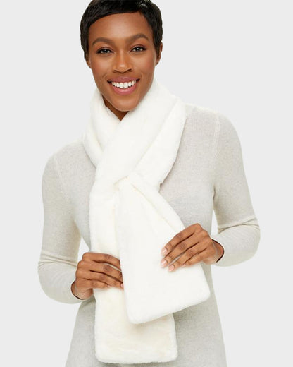 Faux Fur Pull-Through Scarf with Zipper Pocket