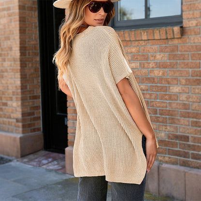Women's Oversized Loose Round Neck Knitted Top