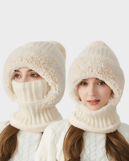 Thick Warm Knit Beanie with Pom Pom for Winter