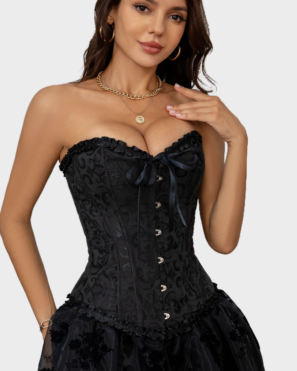 Corset Tops Lace Waist Push Up Shapewear