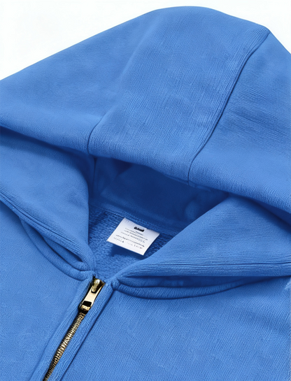 Oversized Unisex Acid Wash Zip Hoodie