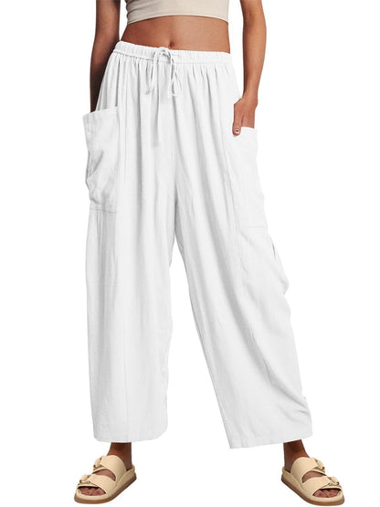 Women's Linen Casual Wide Leg Pants