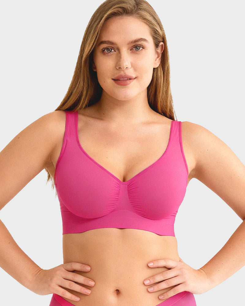 Wide Shoulder Strap Wireless T-Shirt Bra