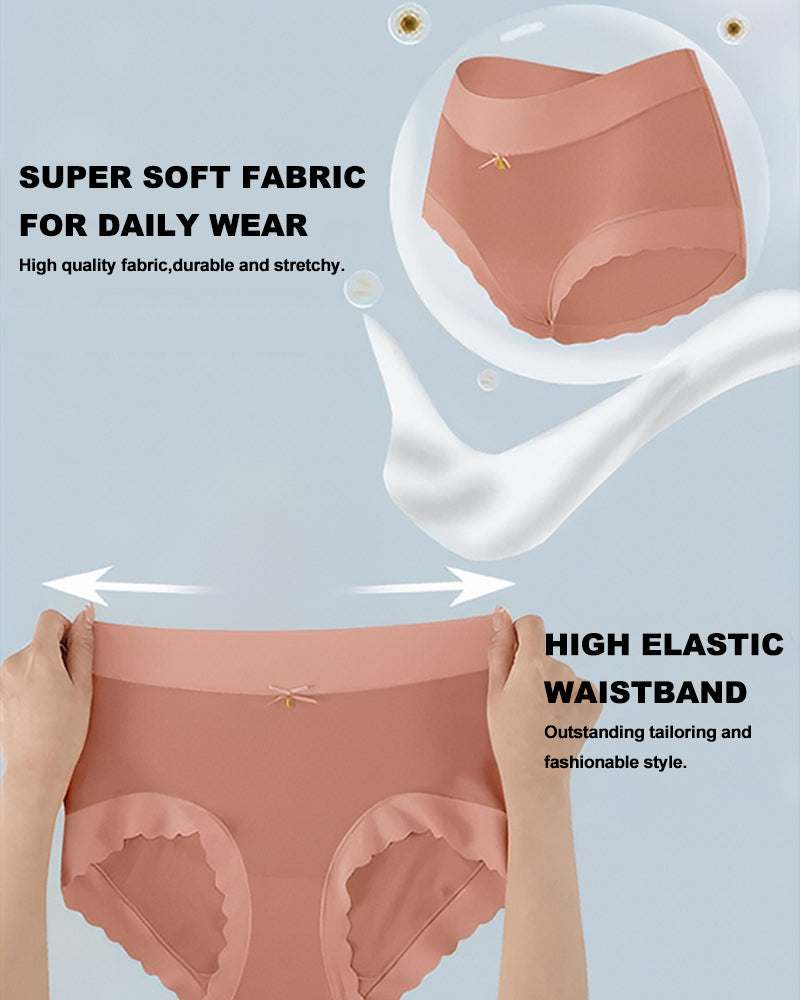 Silky High-Waist Seamless Briefs With Scalloped Edges (6 pack)