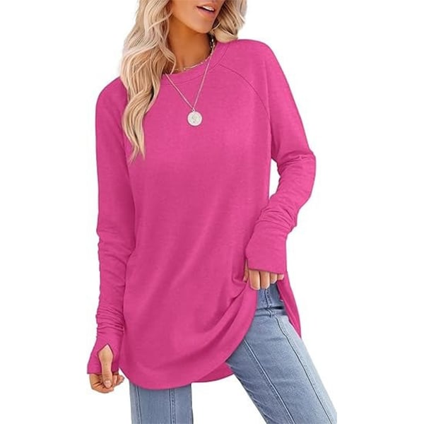 Women's Thumbhole Round Neck Long Sleeve