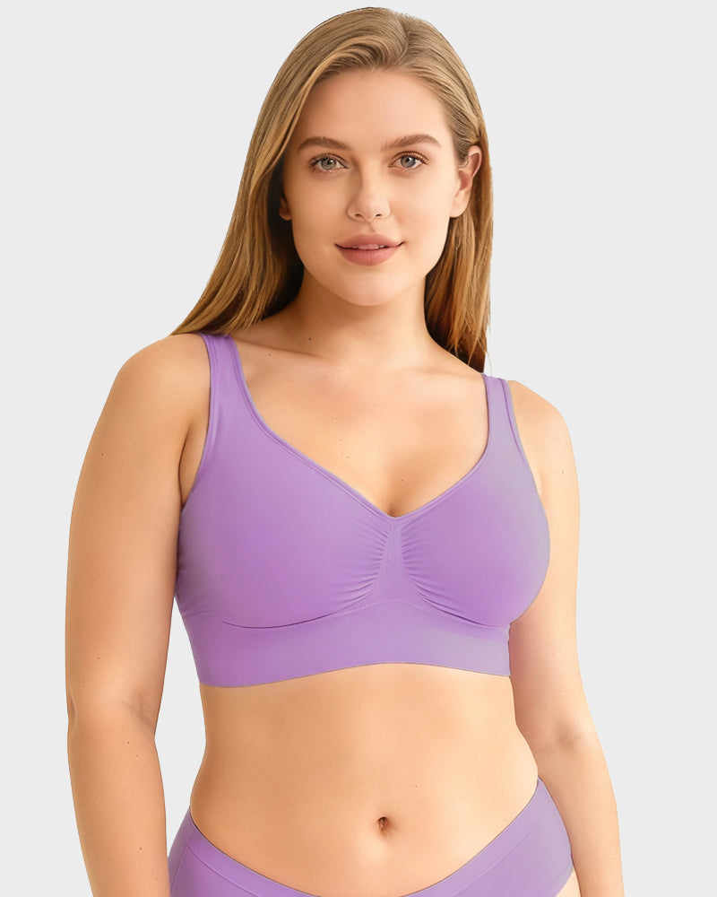 Wide Shoulder Strap Wireless T-Shirt Bra