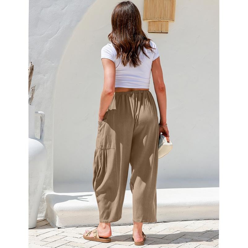 Women's Polyester Wide Leg Pants with Pockets