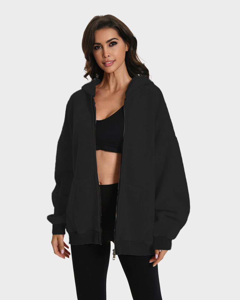 Oversized Unisex Acid Wash Zip Hoodie