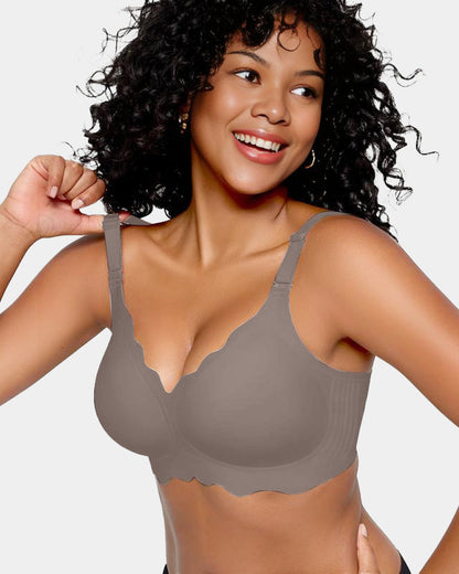 Soft Full Coverage Scalloped Wireless Jelly Bra