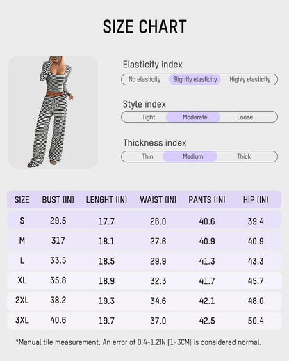 Stripe Crop Top & Wide Leg Two-Piece Lounge Set