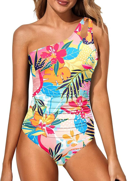 One Shoulder One Piece Swimsuit for Women
