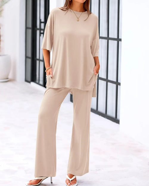 Casual Loose 2-Piece Top & Pants Set