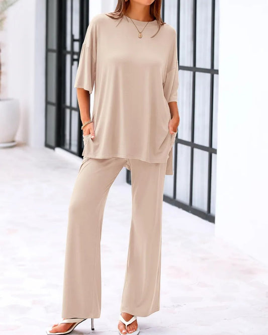 Casual Loose 2-Piece Top & Pants Set