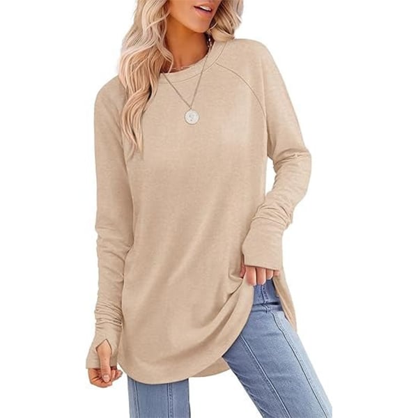 Women's Thumbhole Round Neck Long Sleeve