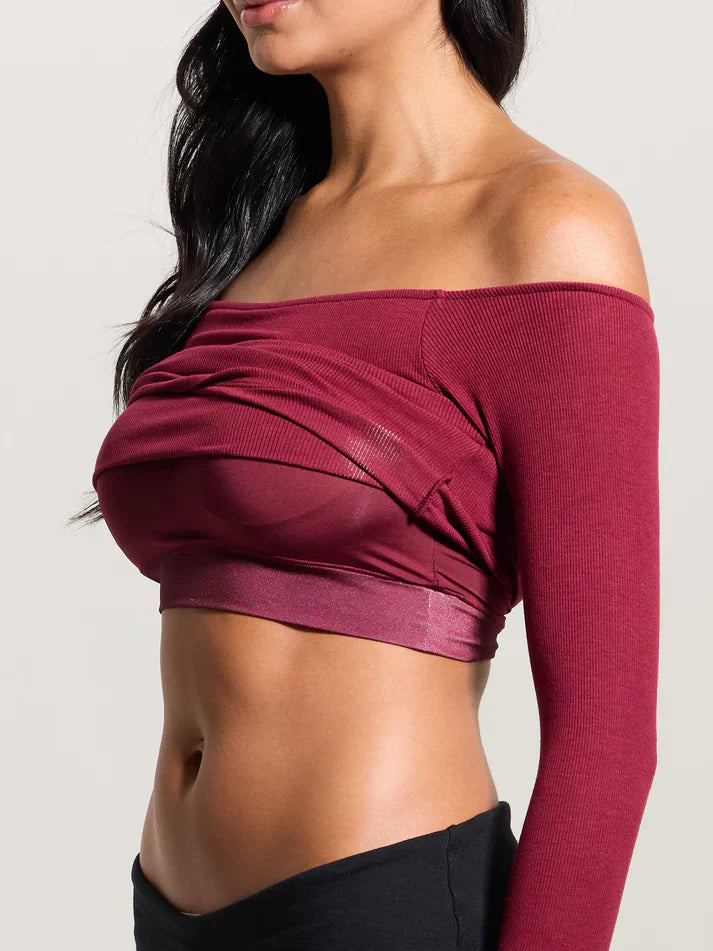 Built-In Bra Off Shoulder Top